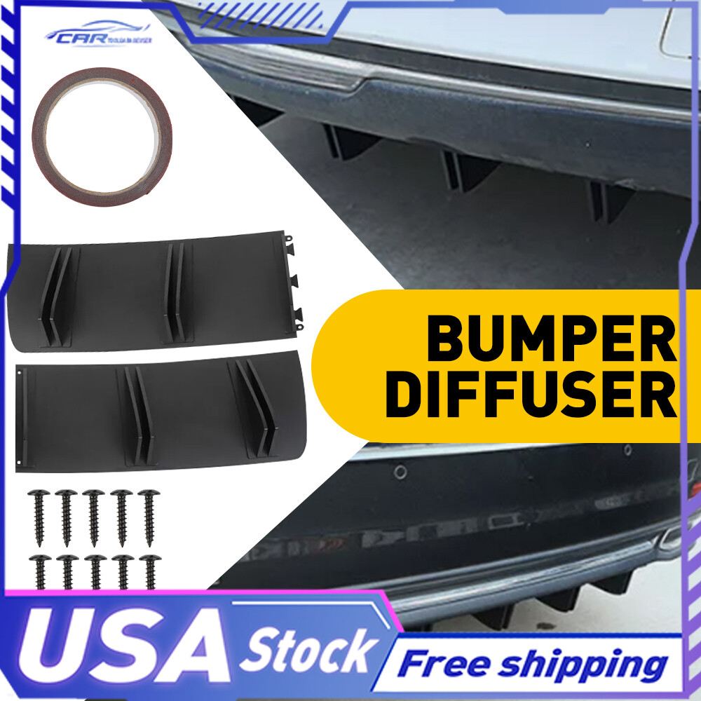 Fits CTS Cadillac XTS Matte Black Rear Bumper Diffuser Fins Lip Splitter Spoiler