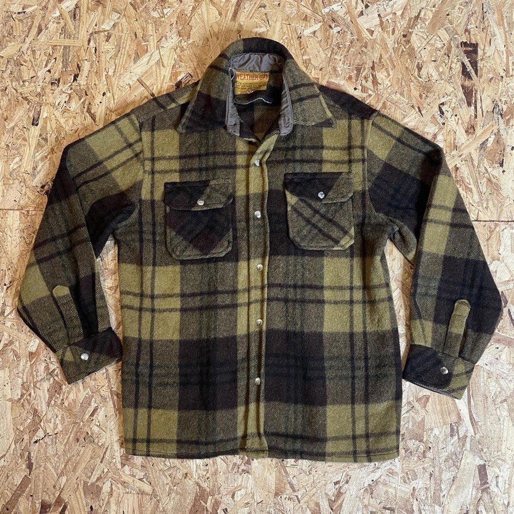 70s Vintage Heavy Duty Wool Button Up Flannel Jacket
