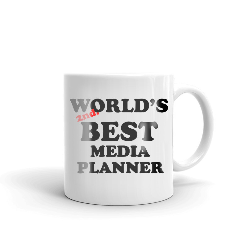 World's 2nd Best Media Planner Coffee Tea Ceramic Mug Office Work Cup Gift