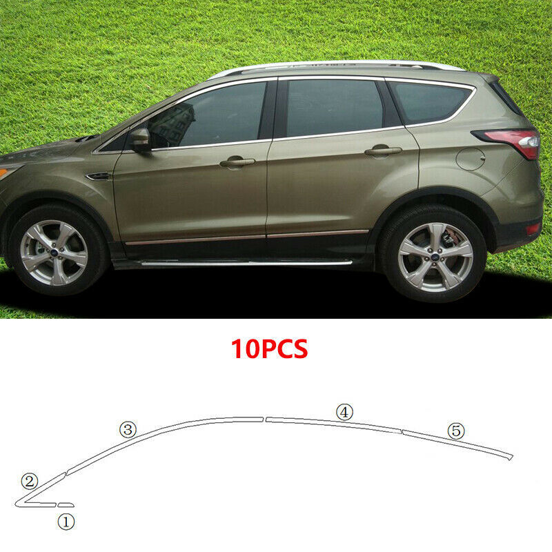 For Ford Escape Kuga 2013-2019 Chrome steel Upper Window Sill Trim Molding Cover