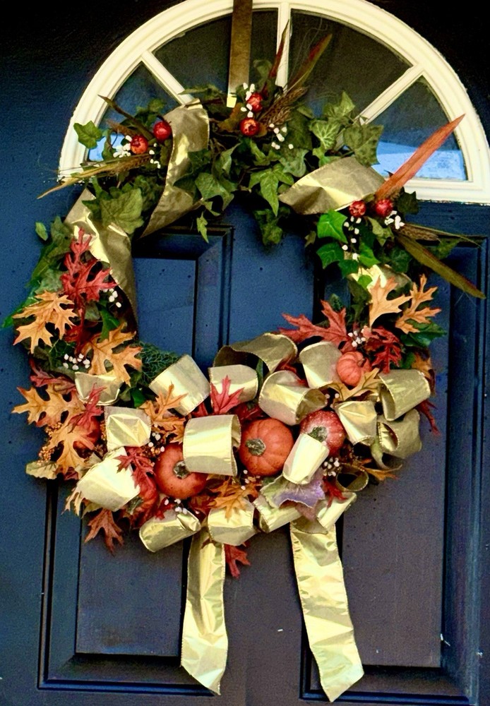 Colorful Large Autumn Fall Wreath with Vibrant Seasonal Decor