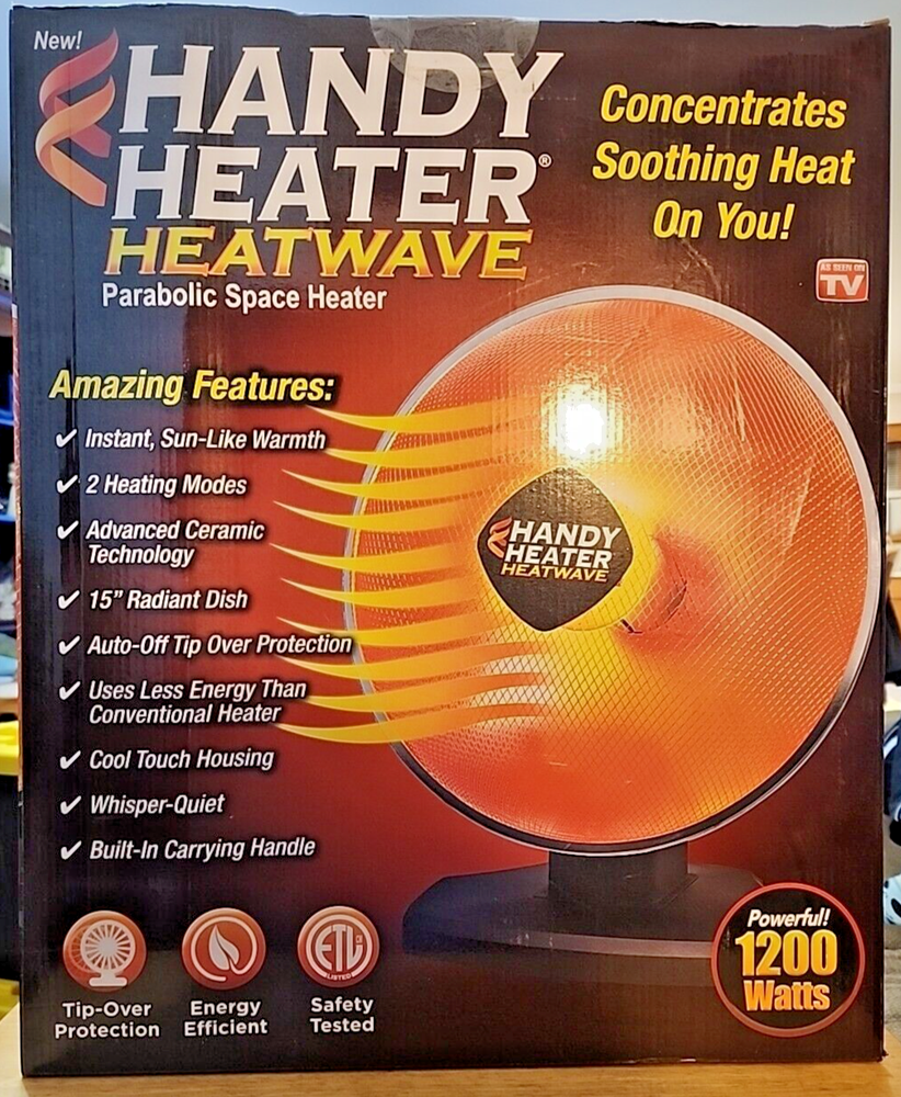 Handy Heater Heatwave Parabolic Space Heater w/ Ceramic Heating Technology 1200W