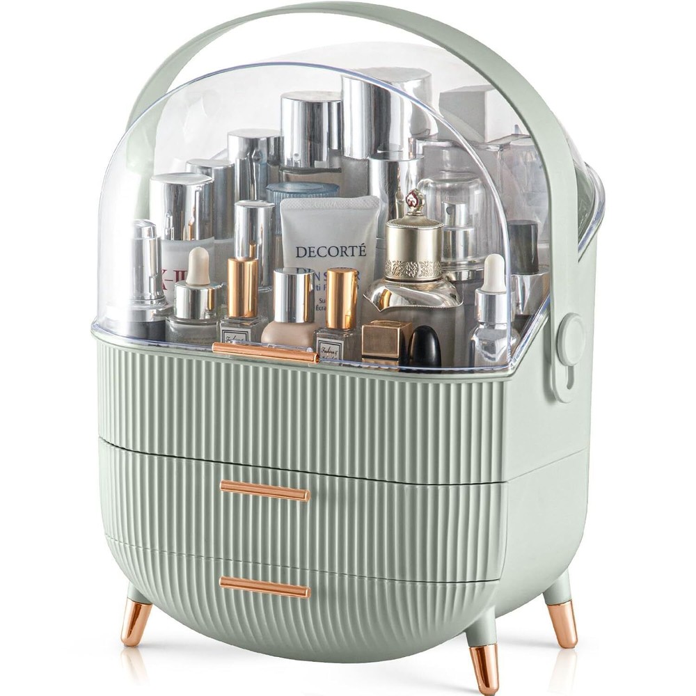 Makeup Organizer,Skincare Organizer with 2 Drawers and Transparent Cover