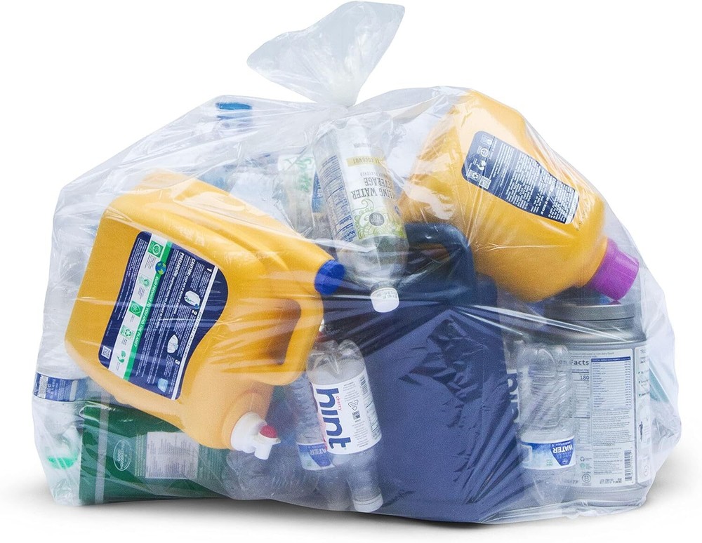 64-65 Gallon Clear Trash Bags, Clear Recycling Bag (Huge 120 Count)