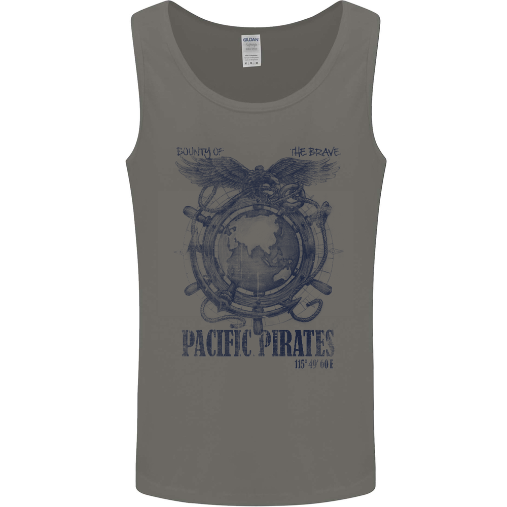 Pacific Pirates Sailing Sailor Boat Mens Vest Tank Top