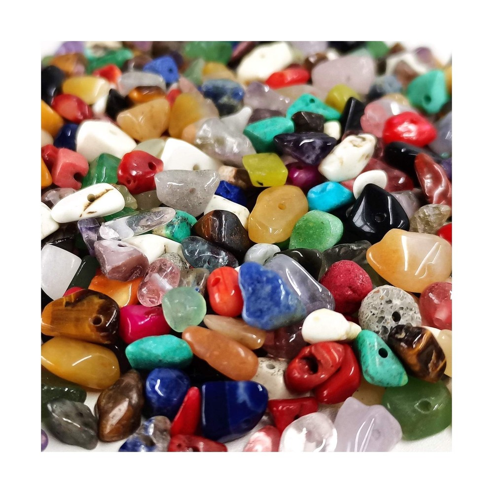500pcs Multicolor 5-8mm Irregular Natural Chip Stone Beads for Healing Jewelry Making