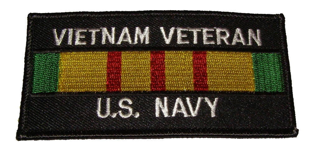 VIETNAM VETERAN U.S. NAVY with Vietnam Service Ribbon PATCH - Veteran Owned.