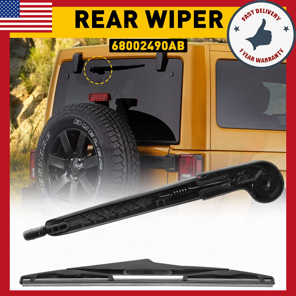 Jeep Wrangler JK 2007-2016 Rear Wiper Blade Arm Set #68002490AB