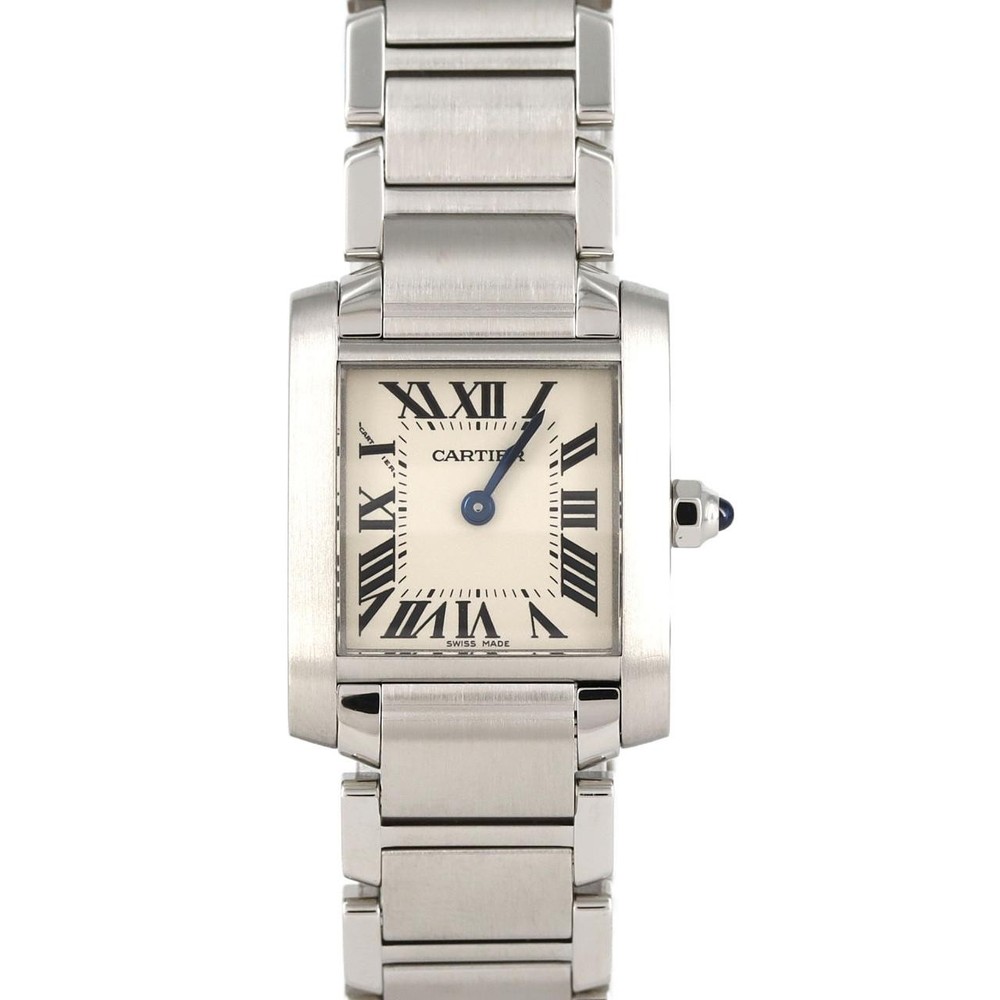 Authentic Cartier Tank Francaise Quartz Watch Stainless Steel