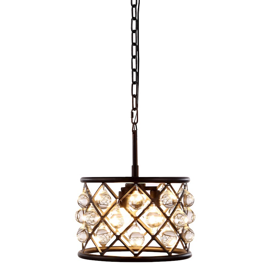 Elegant Mocha Bro Madison 12-Inch Pendant Lamp with Remote Control