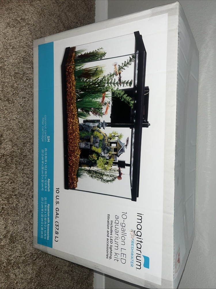 10-Gallon Freshwater Aquarium Kit with LED Light and Filtration System
