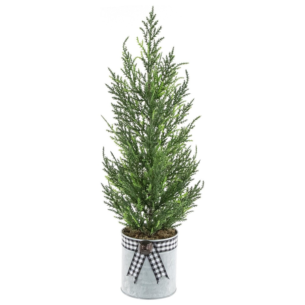 18.5 Inch Artificial Cypress Christmas Tree Unlit Green Holiday Decor