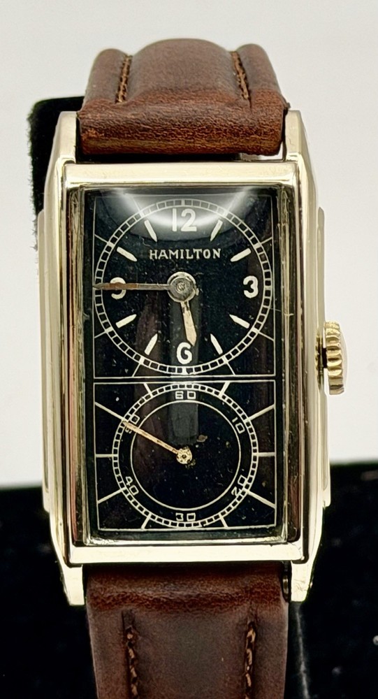 1930s Hamilton Seckron Doctors Watch Cal.980B New Crystal & Band Black Dial
