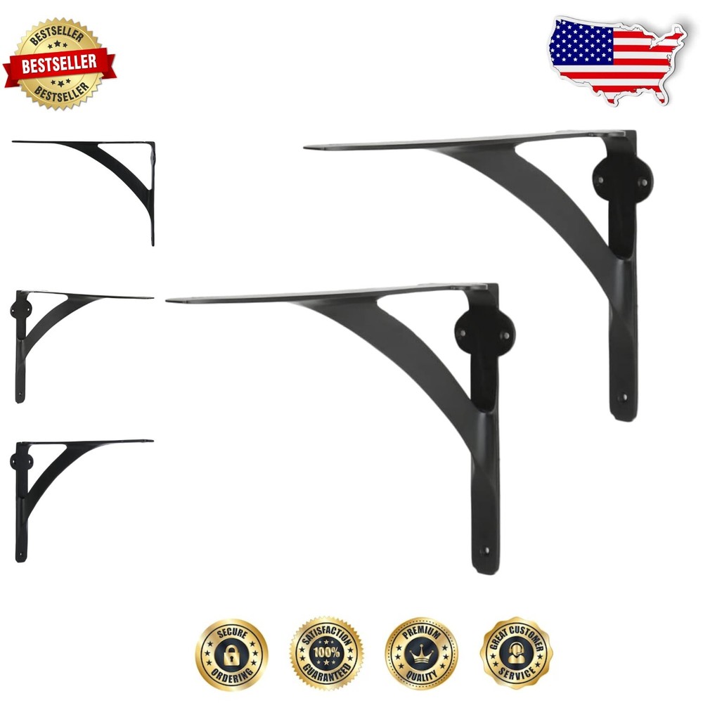 Heavy Duty Brass Shelf Brackets Set of 2 Oil Rubbed Bronze 5.88x7.88 Inches