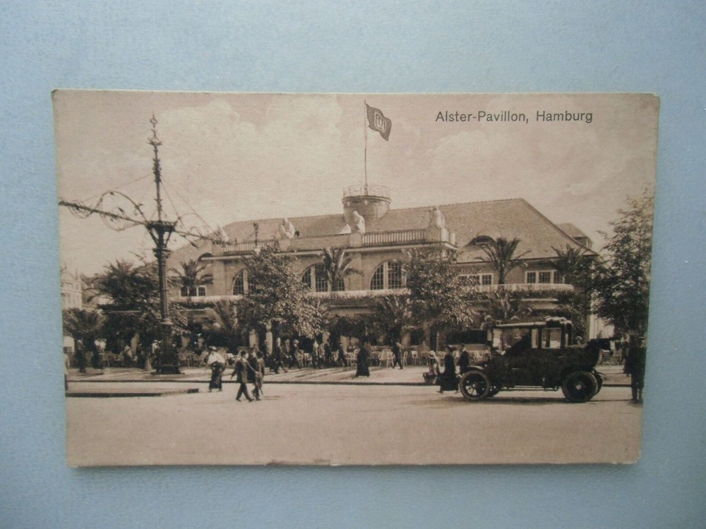 Postcard Hamburg Alster Pavilion 1926 (No.606)