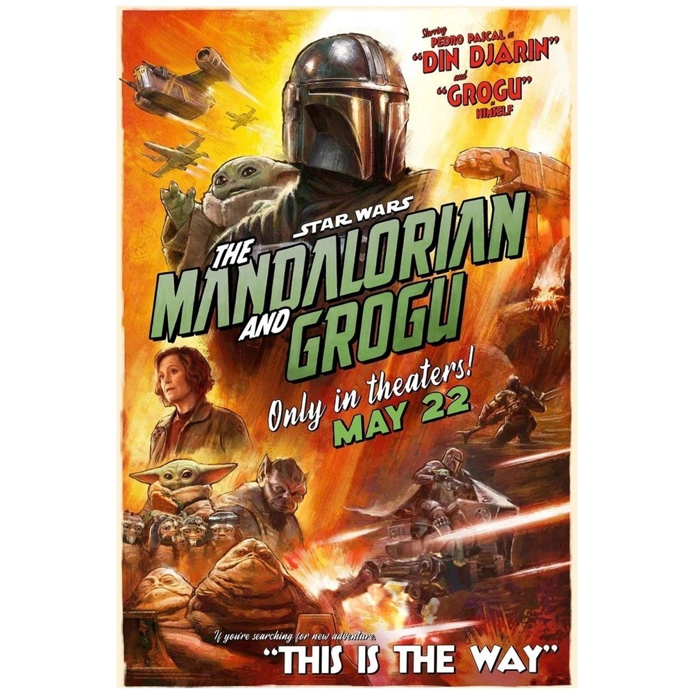 Star Wars The Mandalorian and Grogu May 22 2026 Movie Poster 24x36