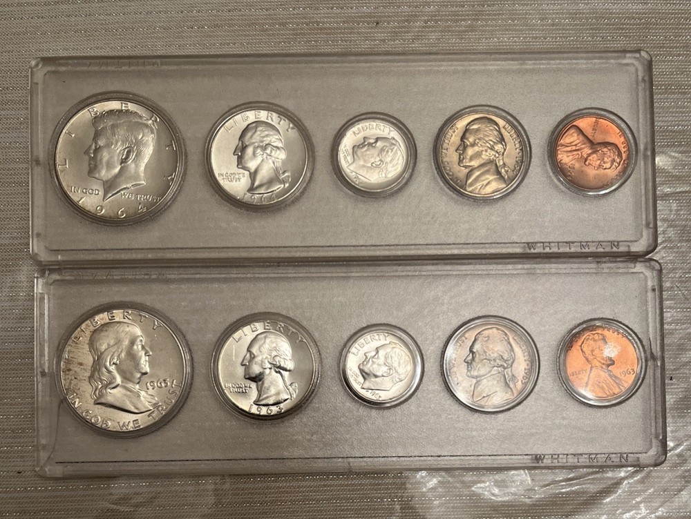 1963 And 1964 Silver Sets 10 Coins BU