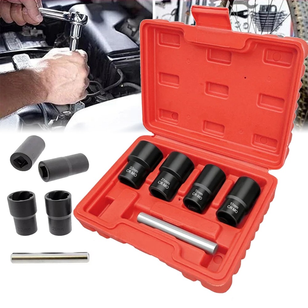 5pc Wheel Lock Removal Kit, Locking Lug Nut Removal Tool - 17MM,19MM, 21MM, 22MM