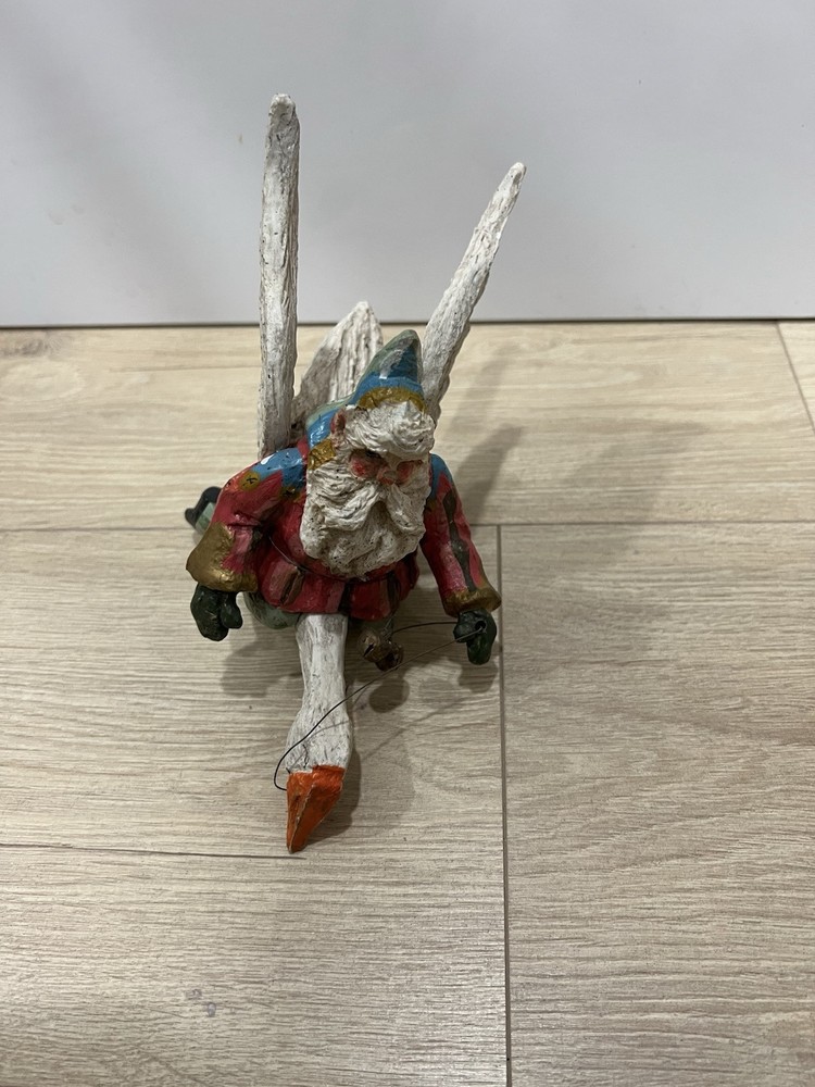 House Of Hatten Santa Elf Riding Goose Christmas Ornament, * Broken See Desc