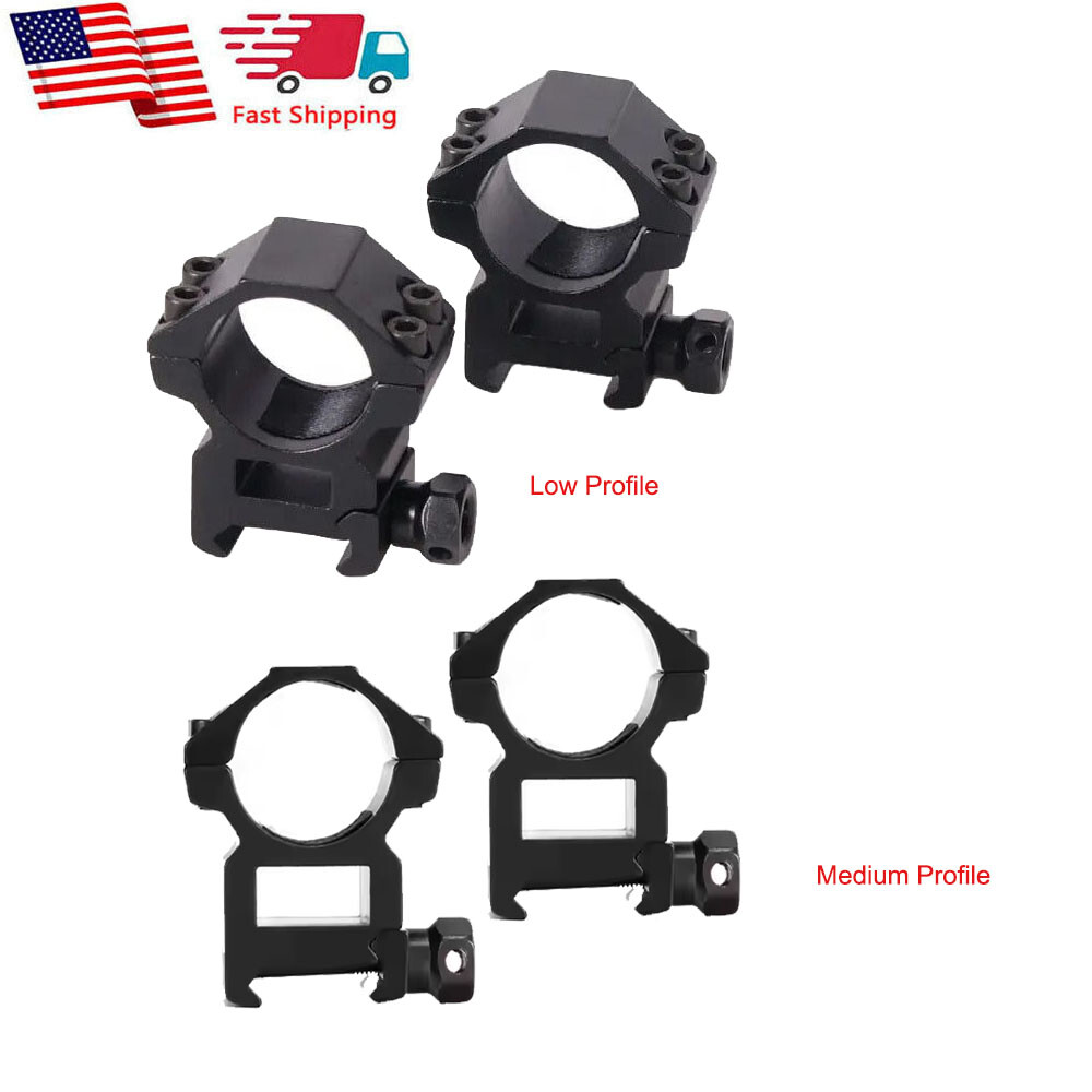 1-Inch Scope Mount Rings for Picatinny/Weaver Rail - Low/Medium Profile