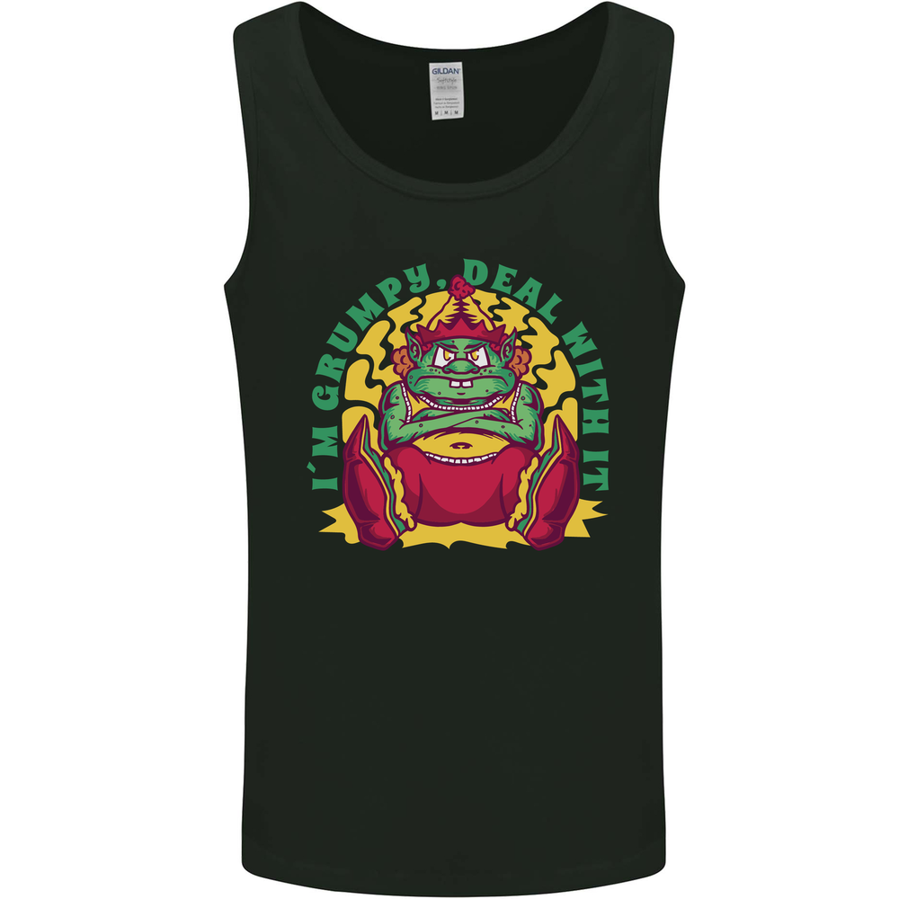 Grumpy Elf Funny Anti Christmas Bah Humbug Mens Vest Tank Top