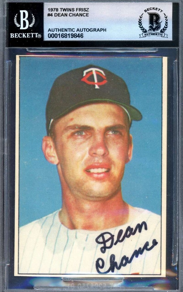 Dean Chance Gem Mint 10 Beckett BAS Signed 1978 Frisz Twins Autograph