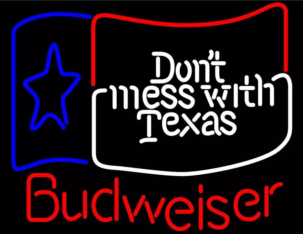 Don't Mess With Texas BUD Logo LED Neon Sign Light Lamp Super Bright