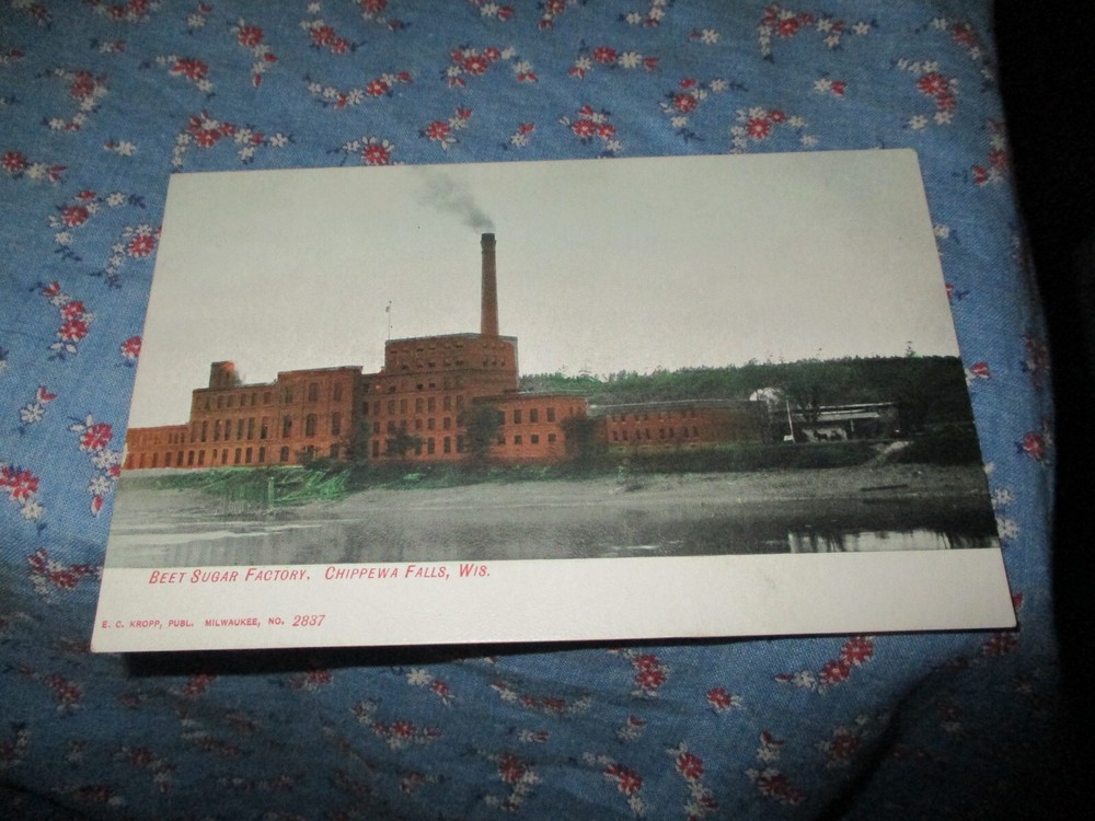 Postcard Beet Sugar Factory Chippewa Falls Wis   Wide View