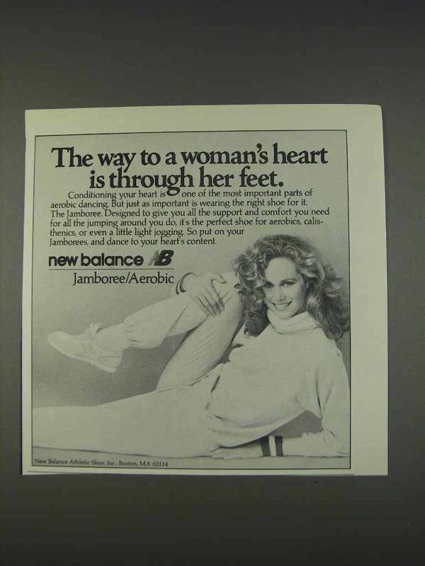 1982 New Balance Jamboree Shoe Ad -To Woman's Heart