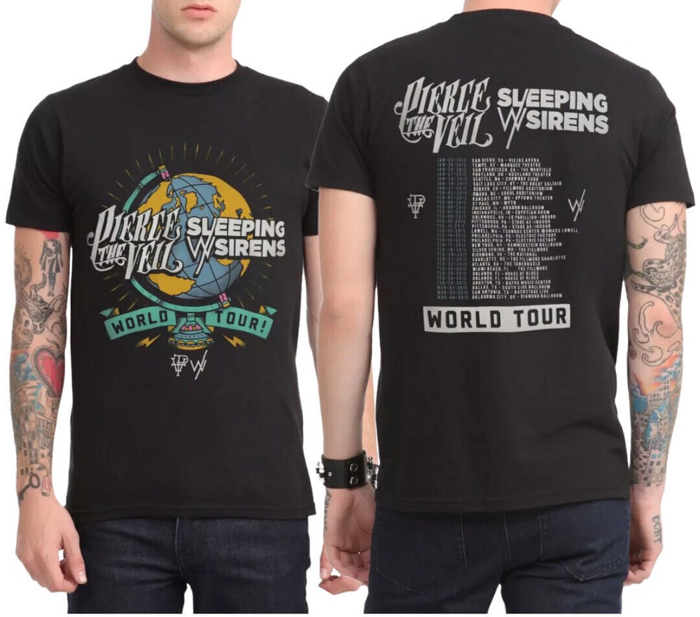 Pierce The Veil and Sleeping With Sirens World Tour 2015 Unisex Tshirt PA1010_02