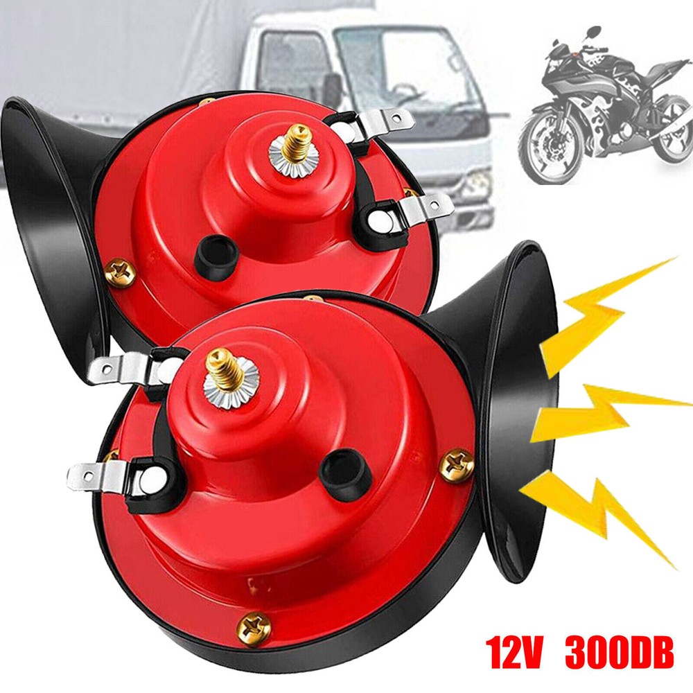 2PACK 12V 300DB Super Loud Train Snail Horn Waterproof For Motorcycle Truck Boat