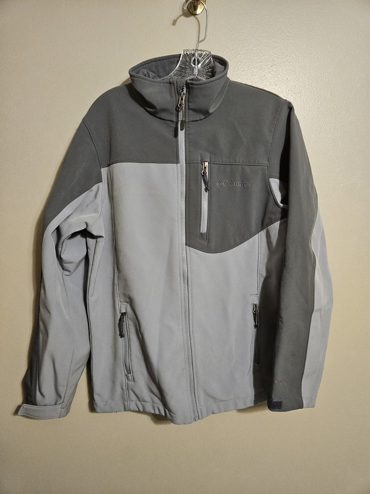 Columbia Men's Omni Wind-Resistant Fleece-Lined Gray Softshell Jacket - Size Small
