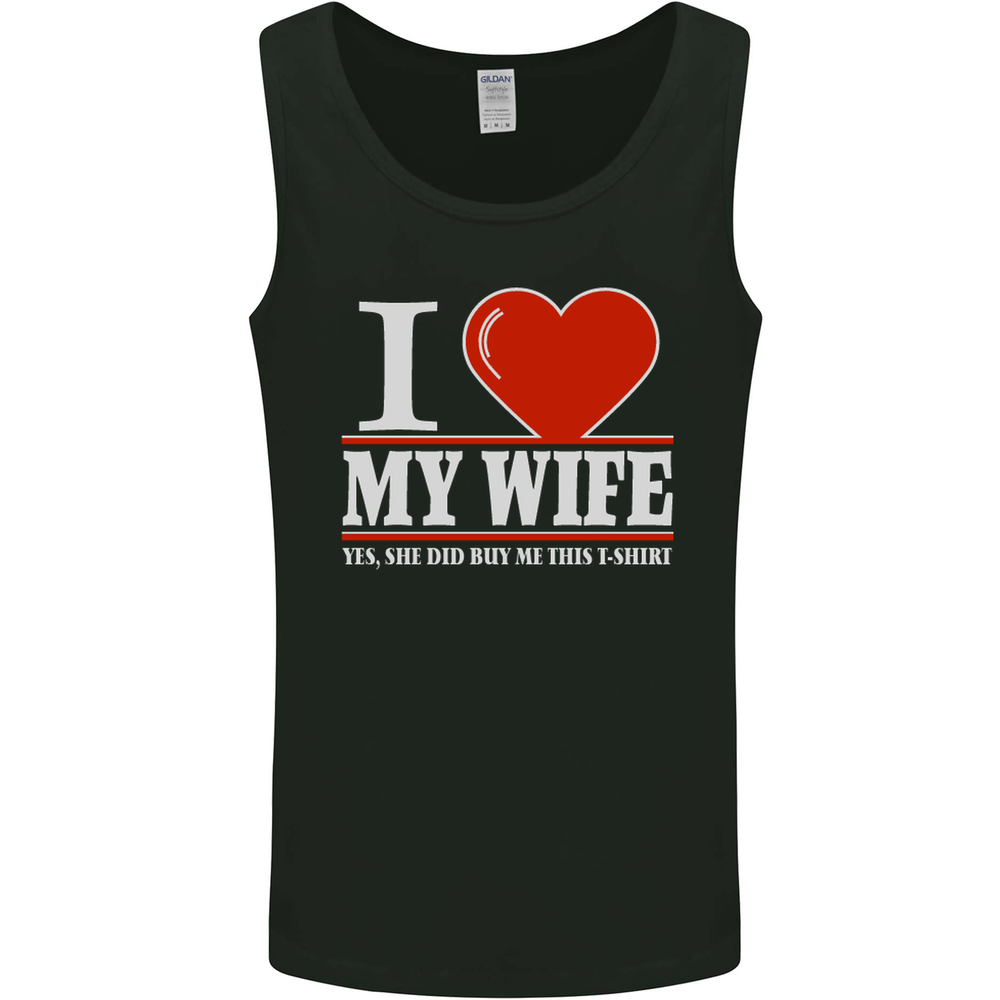 I Heart My Wife She Did Buy Me This Funny Mens Vest Tank Top