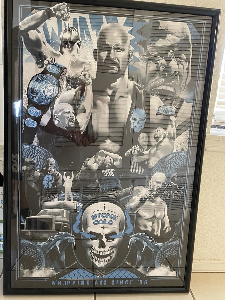 Limited Edition Stone Cold Steve Austin 25th Anniversary Blue Print
