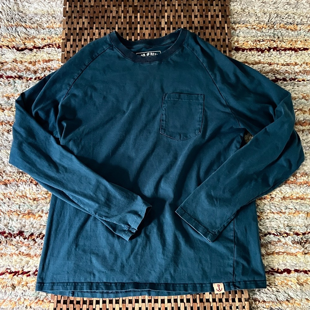 Huckberry Iron & Resin Crew Neck Pullover Sweater Green Men's Size XL