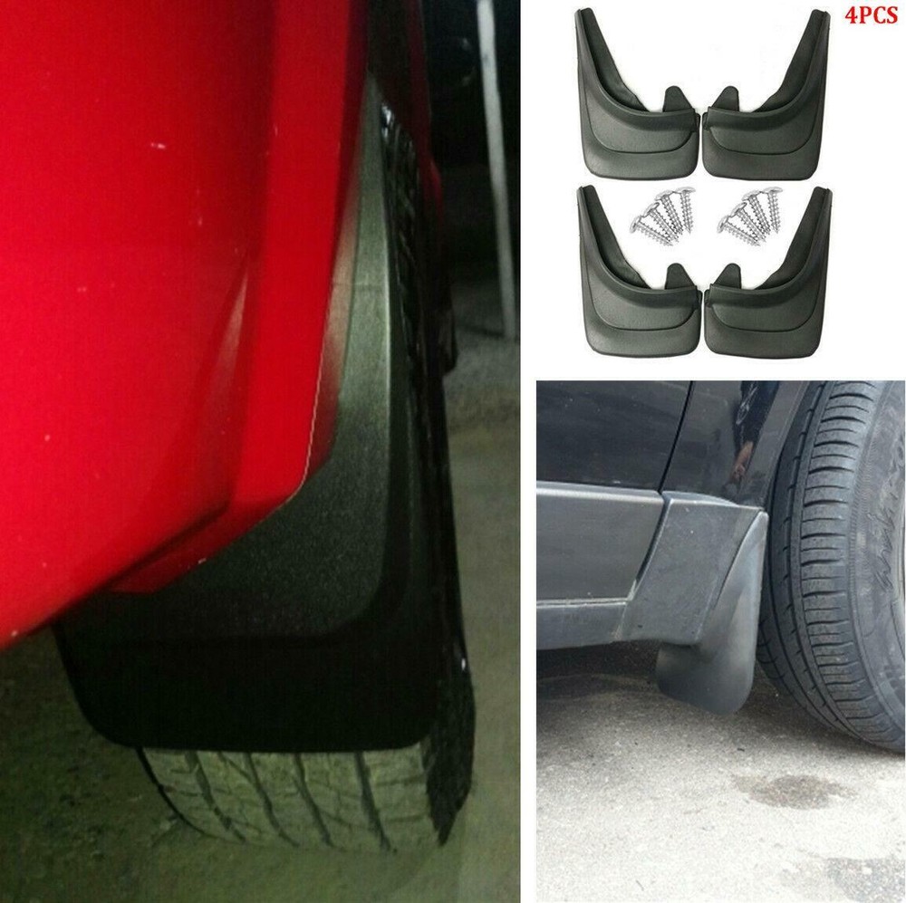 4Pcs Black ABS Soft Plastic Mudguards Mud Flaps Splash Guards for Car Fender