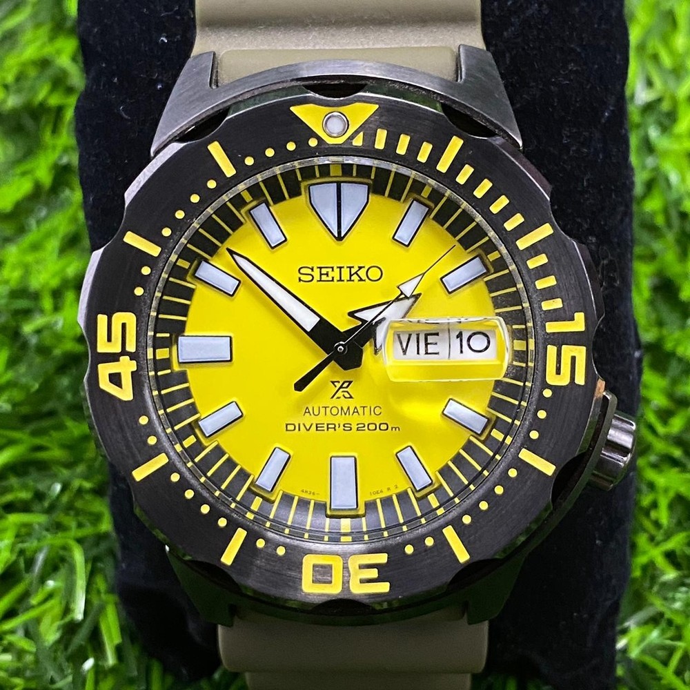 New Seiko Prospex SRPF35K1 Yellow Monster Diver Unworn NOS LImited Watch Men