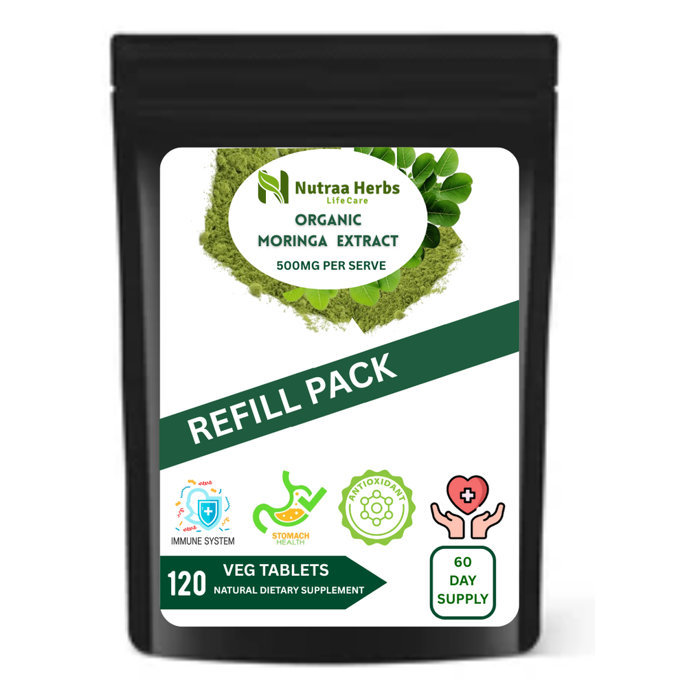 Natural Strong Moringa Leaf 500mg 120 Vegan Tablets Refill Pack