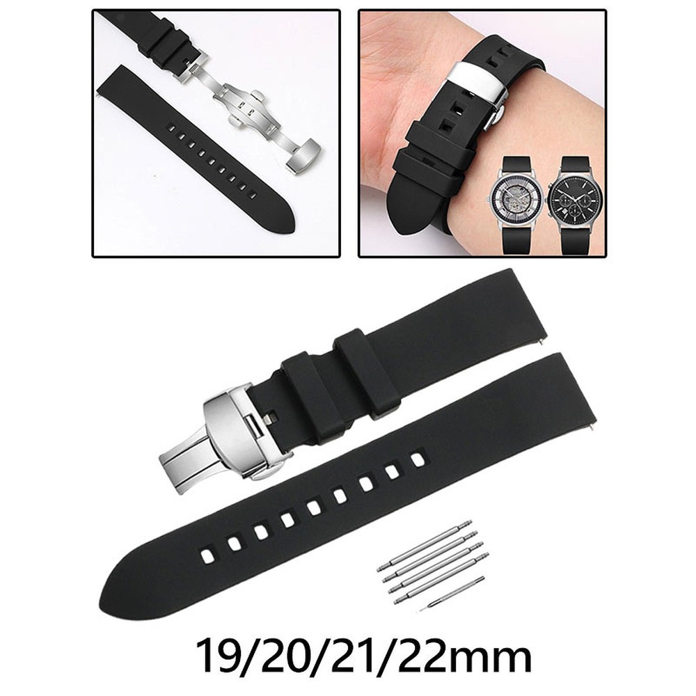 Silicone Watch Strap Easy Installation Replace for Women Men Wristwatch Band