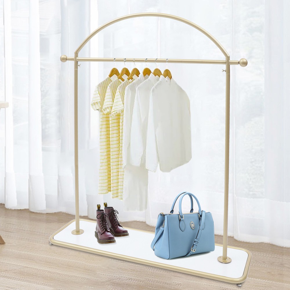 Gold Adjustable Garment Rack for Wedding Dresses & Clothing Display Stand