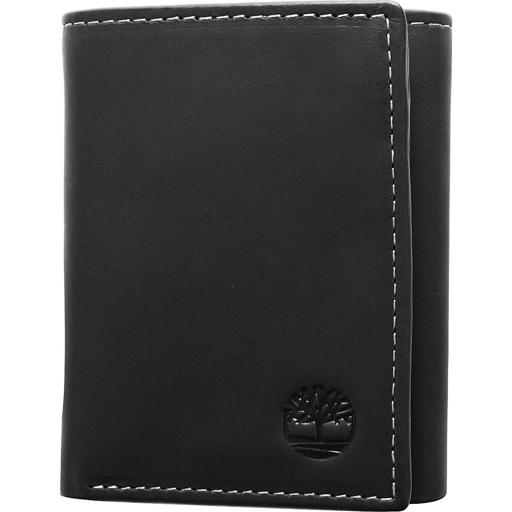 Men's Leather Trifold Wallet with Id Window, Black (Hunter), One Size