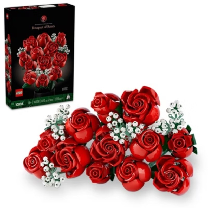 LEGO Icons Bouquet of Roses Flower Building Kit 10328 for Display