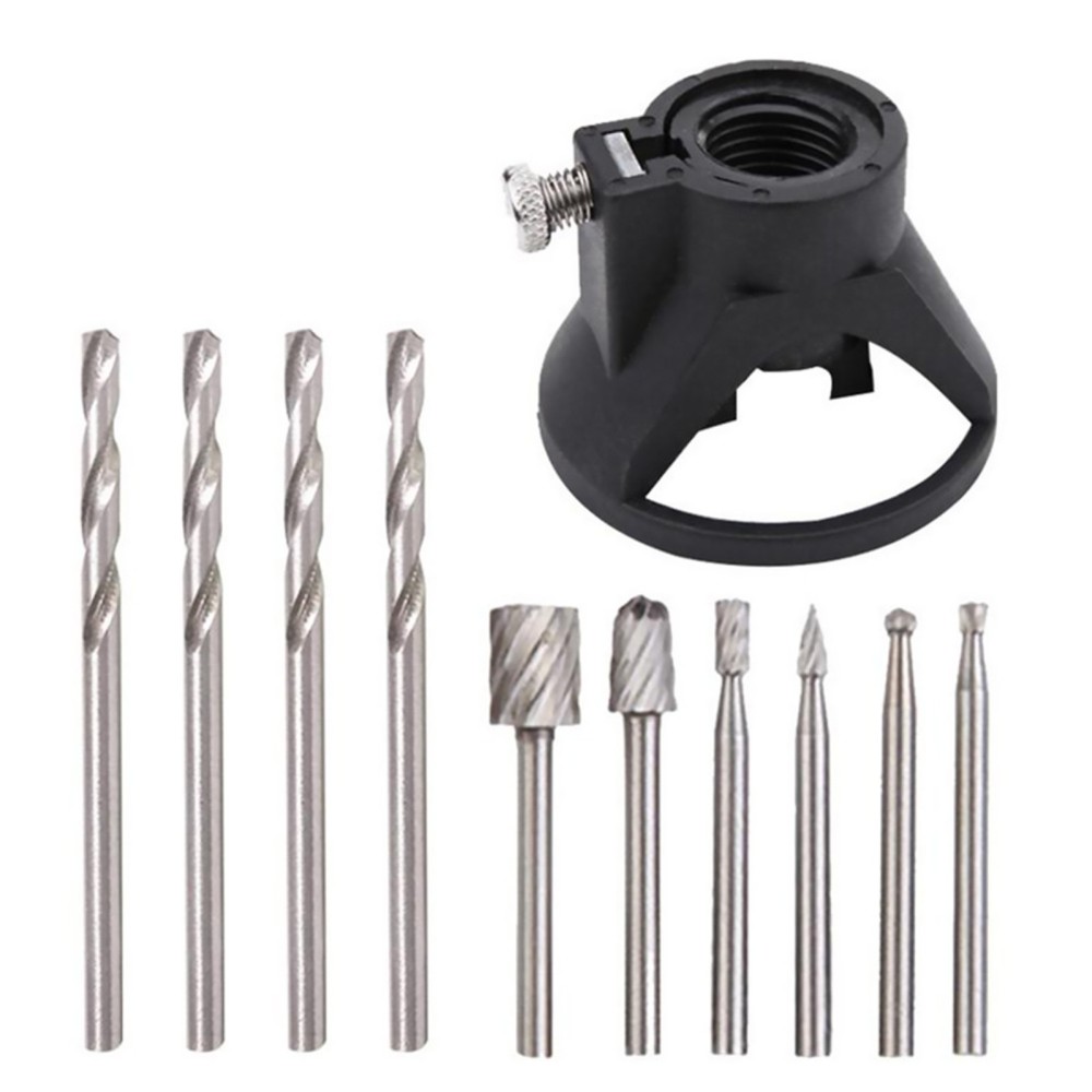 Rotary Multi Tool Cutting Guide with HSS Router Drill Bits Kit for Dremel