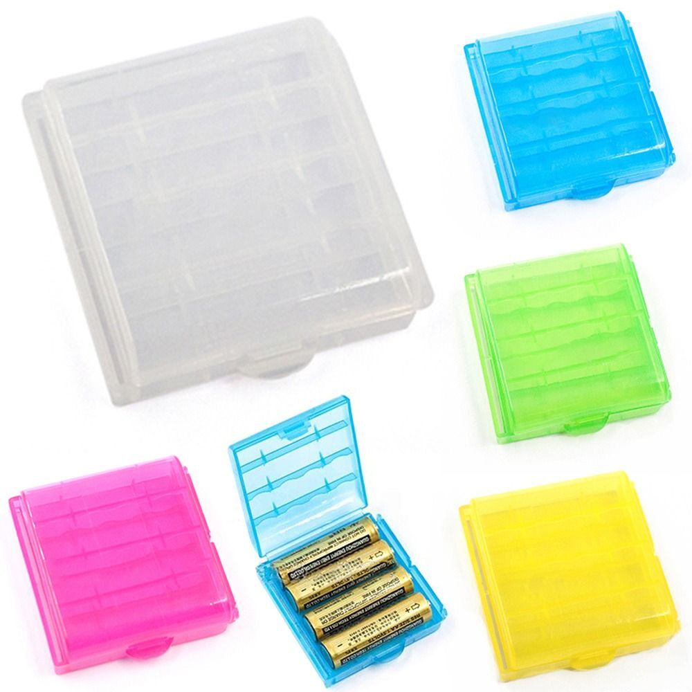 Container Organizer 4 AA AAA Battery Case Battery Holder Storage Battery Box
