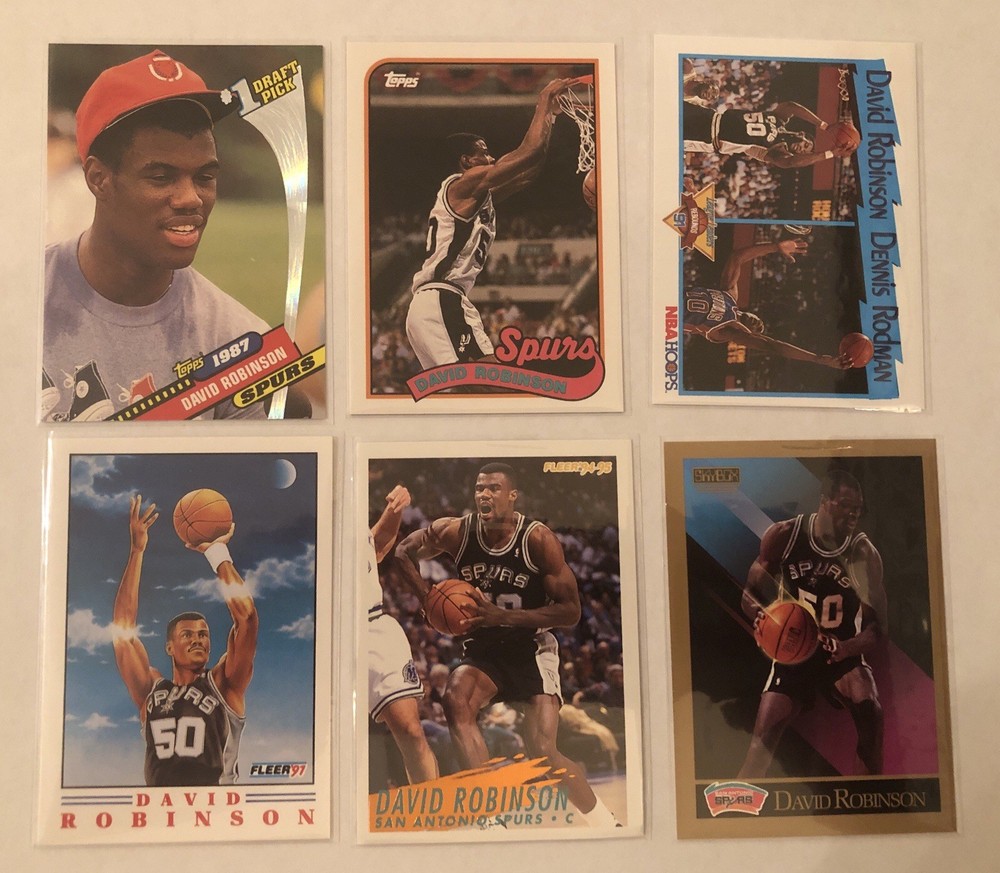 Lot of 6 David Robinson San Antonio Spurs Basketball NBA Cards
