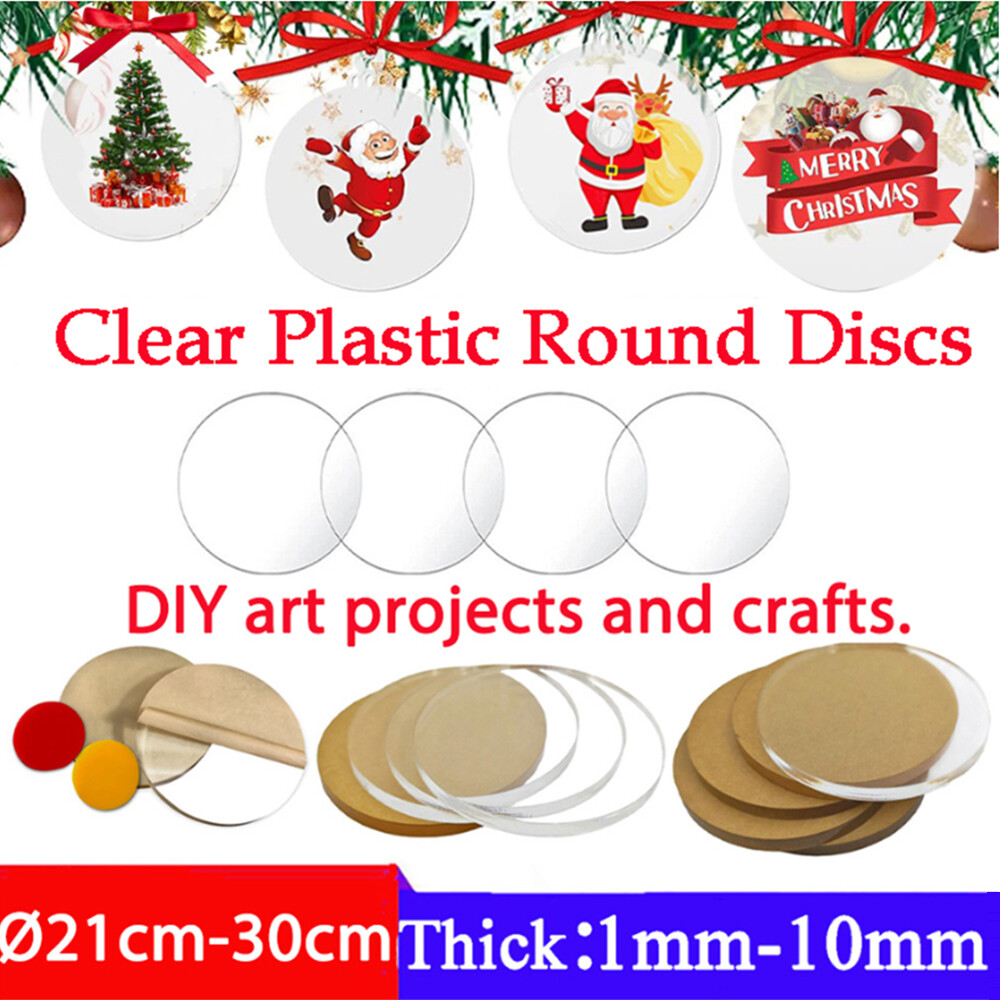 Thick 1mm-10mm Clear Plastic Organic Glass Laser Cut Disks Round Ø21cm to 30cm