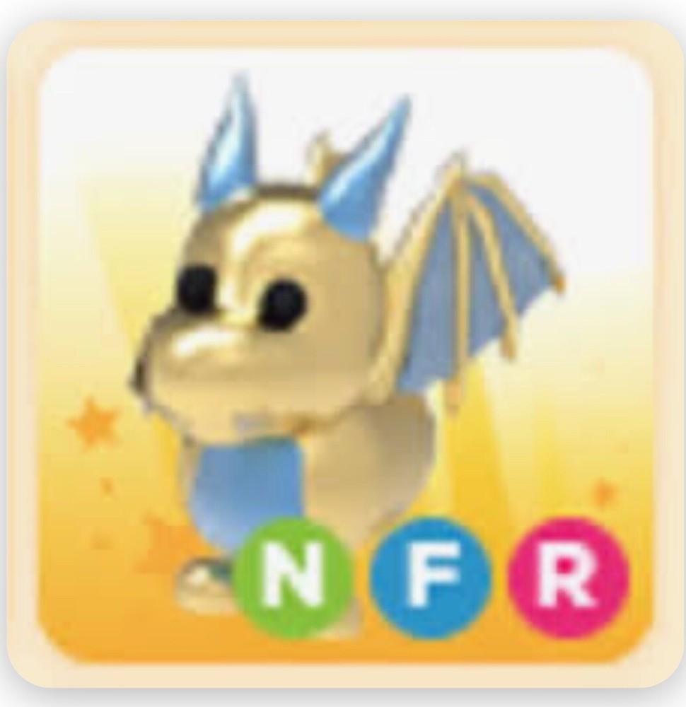 Neon Fly Ride Golden Dragon NFR Adopt Me Pet