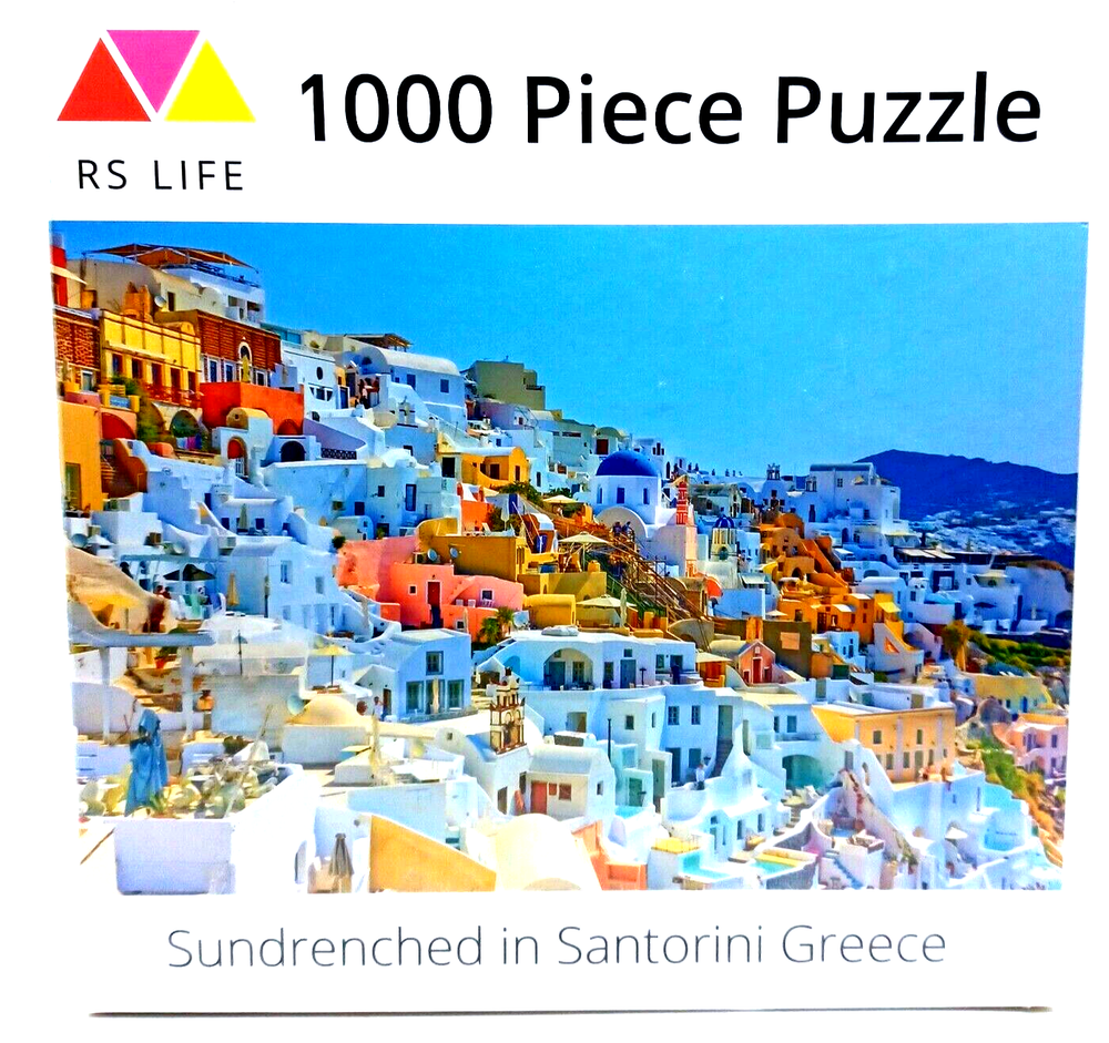 Jig Saw Puzzle Sealed Santorini Greece Sea Side Village  1000 Pc 29.5