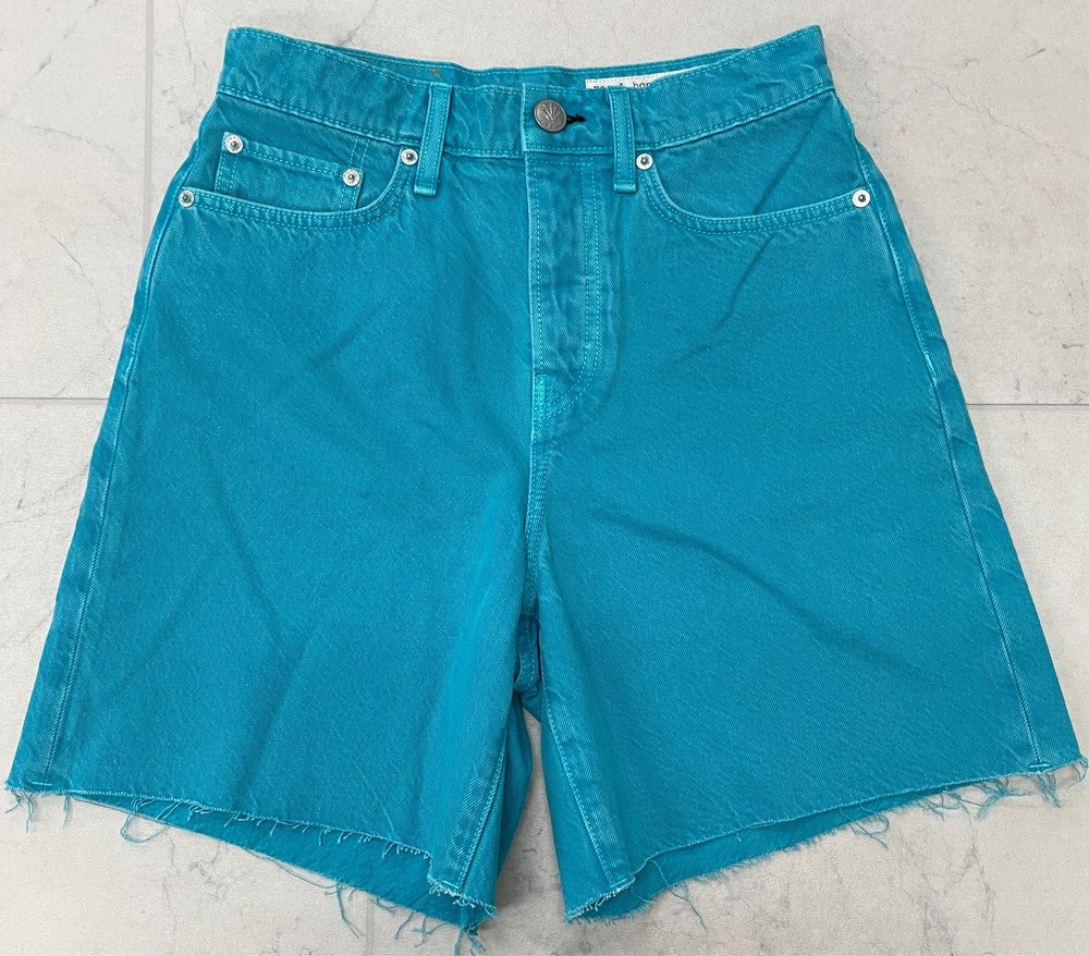 NWOT Rag & Bone Maya A-Line Women Shorts In Turquoise Blue Size: 25