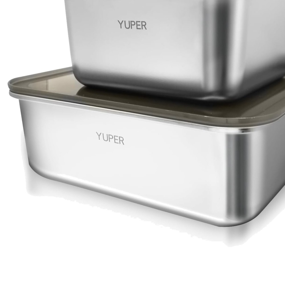 Leak-Proof Stainless Steel Meal Prep Containers 2-Pack for Fresh Food Storage